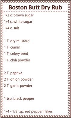 | Dry Rub Recipe | Meat Rub | Boston Butt Dry Rub | Pulled Pork Recipe | Dry Pork Rub | SixCleverSisters | This dry rub tenderizes meat and adds tons of flavor! Find the recipe and tutorial at SixCleverSisters.com! Bbq Dry Rub, Recipes Meat, Spice Mix Recipes, Pepper Salt