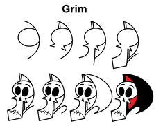 how to draw the faces of cartoon characters with simple lines and shapes for each character