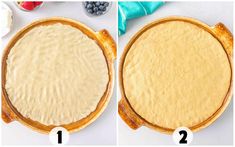 two pictures showing how to make a pie crust