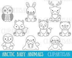 an image of cute animals clipart for children's crafts and papercrafting