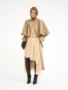 Chloé Classic Trench Coat In Cotton Gabardine With Cape | Chloé US Spring Workwear Cape, Fall Workwear Outerwear With Cape Sleeves, Espadrilles Sneakers, Classic Trench Coat, Spring Summer Outfits, Blouse Dress, Order Online, Chic Outfits, Jacket Dress