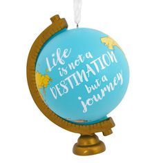 Commemorate a special family vacation or inspire a travel-enthusiast to keep exploring the world with this fun Christmas tree ornament. The charming globe design features the inspiring message "Life is not a destination but a journey." On Ornament: Life is not a destination but a journey. Additional Details: Resin ornament is ready to hang on your Christmas tree with a hanger attachment. Includes: One Hallmark Christmas tree ornament. Ornament Size Approx.: 2.32 x 3.08 x 2.05 Cool Christmas Trees, Christmas Mouse, Hallmark Christmas, Hallmark Ornaments, Great Christmas Gifts, Holiday Tree