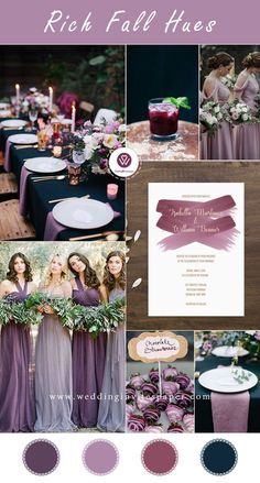 purple and black wedding color scheme