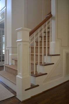 the stairs in this house have been painted white