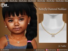 The Sims Resource - Butterfly Diamond Necklace for toddlers Sims 4 Cc Infant Jewelry, Sims 4 Infant Jewelry, Sims 4 Kids Accessories Cc, Sims 4 Toddler Jewelry Cc, Sims 4 Kids Jewelry Cc, Sims 4 Cc Infant Accessories, Sims 4 Child Jewelry Cc, Sims 4 Cc Toddler Accessories, Sims 4 Infant Accessories