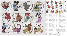 the cross stitch pattern for disney characters