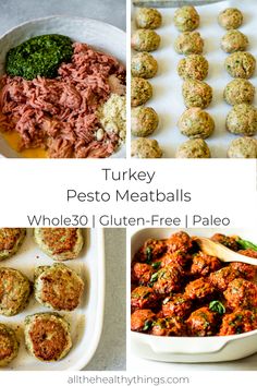 turkey pesto meatballs with whole 30 gluten - free palen