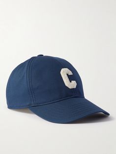 CELINE HOMME's baseball cap is a Parisian take on classic varsity style. It's been made in France from cotton-gabardine and appliquéd with a terry initial at the front, so you can rep it like your favourite team. Classic Navy Baseball Cap With Curved Visor, Classic Curved Brim Baseball Cap For College, Navy Collegiate Baseball Cap With Curved Brim, Classic Cotton Baseball Cap For Sports, Cotton Six-panel Baseball Cap For College, Varsity Style, Cap For Men, Mr Porter, Favorite Team