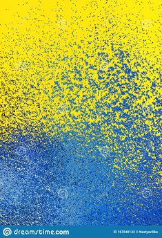 blue and yellow paint splattered on the wall stock photo - 959782