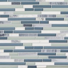 a close up view of a tile wall with blue and grey colors on it,