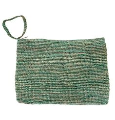 "Raffia Crochet bag with zip. Straw Purse in a beautiful unusual sea green. A handy zip pouch useful for many items or as a clutch bag, handbag, travel pouch. 🌀Natural raffia bag  🌀Zip closure 🌀Lightweight and easy to pack  Size approx:   12.5\" x 8\" 32 cm x 20 cm Raffia Straw Crafted from 100% natural organic raffia so colours may vary slightly. Sustainably grown and sourced raffia. Natural raffia has the subtle aroma of straw. Let your style flow with this beautiful handcrafted raffia bag Eco-friendly Green Pouch Shoulder Bag, Green Rectangular Travel Pouch, Rectangular Green Travel Pouch, Green Travel Pouch Beach Bag, Green Crochet Pouch Bag For Daily Use, Green Pouch Clutch For Travel, Green Travel Pouch Clutch, Green Zipper Pouch Bag For Summer, Green Pouch Straw Bag For Vacation