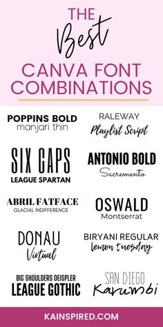 BEST CANVA FONT COMBINATIONS Canva Font Combinations, Canva Font, Canva Fonts, Font Combos, Canvas Learning, Design Blogs, Font Combinations, Graphic Design Fonts