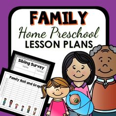 a family lesson with the text preschool family lesson plans, and an image of two children holding