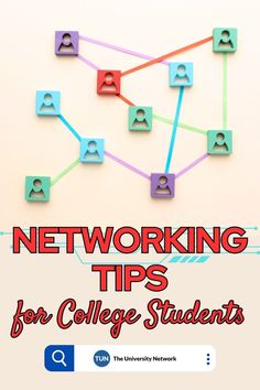 the cover of networking tips for college students, with colorful letters connected to each other