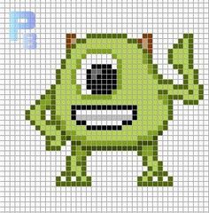 a cross stitch pattern with an image of a cartoon character in the form of a green monster