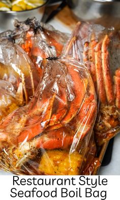 the seafood is wrapped in plastic and ready to be served on the grill or barbeque