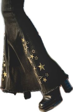 Get it on Star Flared Bell Bottoms - S / Black