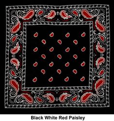 Brand New 100% Cotton Wear as Headband, Wristband, Face Mask, In Pocket, or as an accessoryPrinted on Both Sides Size: Approximately 22 x 22 inches Black Bandana Print Gift Bandana, Traditional White Bandana With Bandana Print, Traditional White Bandana For Festival, Adjustable Red Bandana For Gifts, Adjustable Red Bandana As Gift, Bandanas Men, Red Paisley, Cotton Bandanas, Bandana Print