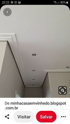 the ceiling is painted white and has an instagramr on it