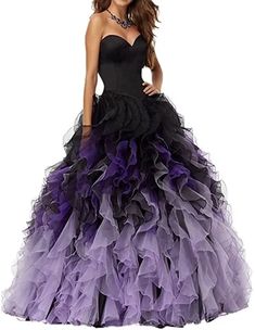 Purple Ball Gown, Lilac Prom Dresses, Crazy Dresses, Formal Ball Gown, Strapless Prom Dresses, Organza Skirt, Gown Style, Cocktail Dress Wedding, Sweetheart Prom Dress