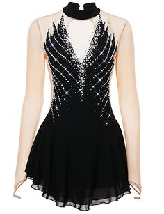 a black and white dress with sequins on it