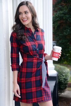 Patchwork Wrap Dress :: NEW ARRIVALS :: The Blue Door Boutique Plaid Cotton Button-up Shirt Dress, Plaid Cotton Shirt Dress With Buttons, Fitted Plaid Cotton Shirt Dress, Plaid Cotton Dress With Buttons, Plaid Cotton Button-up Dress, Blue Door, Classy Women, Pretty Much, Boutique Clothing