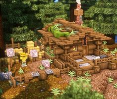 Minecraft Village Fillers, Minecraft Pillager Outpost Ideas, Minecraft Butcher Shop Ideas, Minecraft Lumberjack House, Mc Builds