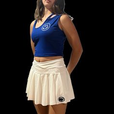 This is for the skirt only.  Skirt comes complete with built in shorts and a phone pocket.  Show your Penn State pride.  Can be made in different sizes upon request Casual Short Pleated Tennis Dress, Casual Tennis Pleated Mini Skirt, Casual Pleated Mini Skirt For Tennis, Casual Summer Tennis Pleated Skirt, Casual Mini Pleated Tennis Skirt, Y2k Pleated Tennis Skirt For Summer, Y2k Style Pleated Tennis Skirt For Summer, Casual Short Mini Skirt For Tennis, Y2k Style Summer Skort For School