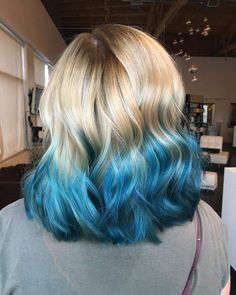 Blue Dip Dye Hair, Best Ombre Hair, Hair Rainbow, Purple Ombre Hair, Hair Dyed, Color Rubio