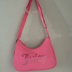 Brand New With Tags Juicy Couture Pink Bedazzled Shoulder Handbag Chic Pink Rhinestone Shoulder Bag, Trendy Embellished Shoulder Bag, Trendy Rectangular Shoulder Bag With Rhinestones, Trendy Rhinestone Crossbody Shoulder Bag, Trendy Rhinestone Crossbody Bag, Trendy Rhinestone Shoulder Bag, Trendy Pink Shoulder Bag With Rhinestones, Trendy Pink Rhinestone Shoulder Bag, Mascara Target