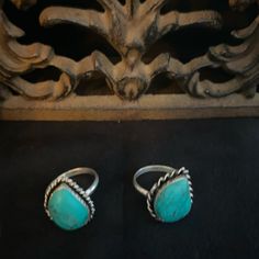 Silver Turquoise Rings. Nwot. Price Is For 1. Bohemian Blue Teardrop Ring, Vintage Blue Turquoise Ring With Natural Stones, Unique Turquoise Teardrop Rings, Handmade Blue Turquoise Teardrop Ring, Unique Teardrop Turquoise Rings, Handmade Turquoise Teardrop Ring, Vintage Blue Rings With Natural Stones, Handmade Teardrop Turquoise Ring, Turquoise Ring Silver