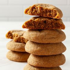 a stack of cookies sitting on top of each other