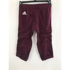 You Are Purchasing A Very Nice Pair Of Maroon Adidas Football Pants. These Pants Are Size L. Laying Flat The Waist Is 26 Inches The Inseam 131/2 Inches The Out Seam Is 24 Inches. The Pants Are 96% Nylon And 4 % Spandex. The Model Number Is M99634. There Is An Adidas Logo On The Right Leg Near The Waist. (See Photo) The Tights Have Pockets For Thigh And Knee Pads. The Waist Is Elastic With A Drawstring. They Are New With Tags And Retails For $100. A Good Look And Durable. Make Them Yours Today. O Adidas Stretch Bottoms With Pockets, Red Sport Bottoms For Fall, Adidas Stretch Pants With Elastic Waistband, Adidas Sports Trousers, Tan Adidas, Yellow Sweatpants, Adidas Joggers, Adidas Sweatpants, Blue Sweatpants