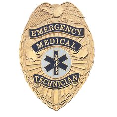 an emergency medical technician badge on a white background