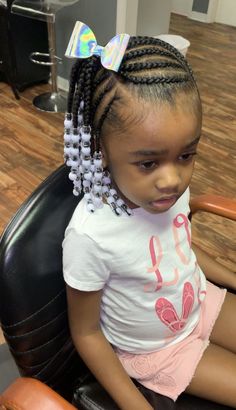 #kidstyles Toddler Girl Braid Styles, Toddler Braids African American, Toddler Girl Braid Styles With Beads, Kids Short Hair, Black Hairstyles Braids