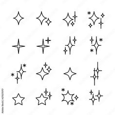 the stars are drawn in black ink on white paper