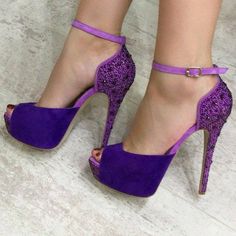 Heels Rhinestone, Purple Heels, Shoes Purple, Sandals Platform, Lv Bags, Purple Shoes, Peep Toe Sandals, Prom Shoes, Platform High Heels