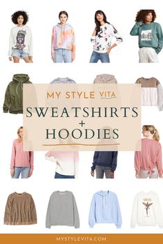 Check out these cute and stylish sweatshirts for women. Plus a few outfit ideas on how to wear a crewneck sweatshirt or hoodie for spring. #elevatedeveryday #styletips #mystylevita Cute Crewneck Sweatshirt Outfit, Crewneck Sweatshirt Outfit, Cute Crewneck Sweatshirt, Concert Graphic, Cute Crewneck, Printed Hoodies, Sweatshirts For Women, Spring Skirts, Sweatshirt Outfit