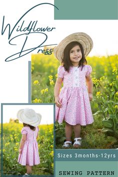 Wildflower Dress, Sassy Dress, Girls Dress Sewing Patterns, Bodice Pattern, Sewing Patterns Girls, Free Girl, Different Dresses, Clothes Sewing Patterns, Modern Kids