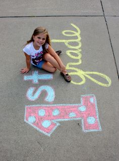 1st grade chalk photo first day of school Preschool Graduation