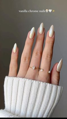 Vanilla Chrome Nails, French Manicure Nails, Casual Nails, Blush Nails, Metallic Nails, Neutral Nails, Beauty Nail, Chic Nails