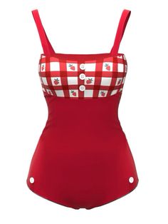 Old Fashion Bathing Suits, 1960s Bathing Suits, Vintage Swimwear 1950s, Cottagecore Swimsuit, Strawberry Swimsuit, Strawberry Outfit, Retro Bathing Suits, Bathing Suit Styles, Clueless Outfits