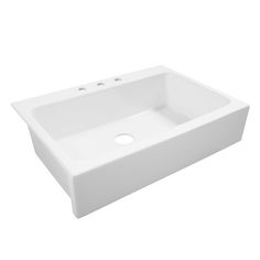 Josephine Quick-Fit Drop-in Farmhouse Fireclay 33.85 in. 3-Hole Single Bowl Kitchen Sink in Crisp White - Super Arbor Drop In Farmhouse Sink, Farmhouse Sinks, Fireclay Farmhouse Sink, Apron Sink Kitchen, Apron Front Sink, Farmhouse Aprons, Fireclay Sink, Single Bowl Sink, Bowl Kitchen Sink