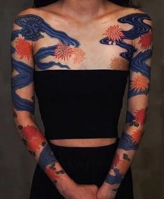 How to start a sleeve tattoo? Traditional Moon, River Tattoo, 42 Tattoo, Chinese Tattoo, Japanese Sleeve Tattoos, Japanese Sleeve, Best Sleeve Tattoos, 1 Tattoo