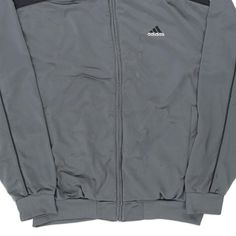 Description:Vintage grey Adidas track jacket, fits large.GENDER: mens CONDITION: good - stains on front and sleeves.STYLE: track jacketERA: 1990sCOLOUR: greyFABRIC: polyester Sports Outerwear With Ribbed Cuffs In Gray, Urban Gray Track Jacket For Streetwear, Gray Athleisure Track Jacket For Streetwear, Gray Long Sleeve Sportswear Track Jacket, Gray Sportswear Track Jacket For Fall, Gray Track Jacket For Streetwear In Fall, Gray Track Jacket For Fall Streetwear, Adidas Track Jacket, Sleeves Style