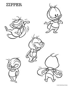 cartoon character coloring pages for kids to print out and color with the characters in them