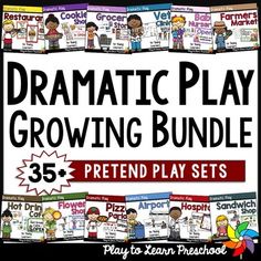 dramatic play growing bundle with 35 pretend play sets