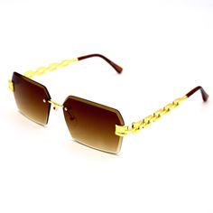 This Gold Metal Framed Frameless Color Sunglass is a luxurious piece with strong Gold accent metal frames with a unique design on the side and UV Ray Protection. Both Men and Women can rock this piece. We strive to offer the most exquisite pieces at the best prices in the game so don't hesitate when adding multiple items to your cart. The perfect accessory to any outfit, casual or business, this piece will turn heads in just the right way Perfect to pair with any Watch, Chain, Bracelet or Pendan Gold Sunglasses With Metal Frame For Outdoor, Cheap Gold Metal Frame Sunglasses, Gold Shield Sunglasses With Metal Frame, Luxury Gold Mirrored Shield Sunglasses, Expensive Necklaces, Gold Anti-reflective Sunglasses For Outdoors, Gold Anti-reflective Glass Sunglasses, Watch Photo, Retro Glasses