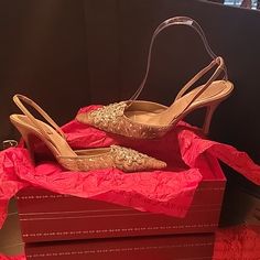 Beautiful Vintage Caovillas. With Box. In Great Shape The Heels Are Perfect. All Rinestones In Place Caovilla Shoes, Rene Caovilla Shoes, Rene Caovilla, Pony Hair, Shoes Women Heels, Kitten Heels, Shoes Heels, Size 6, Satin