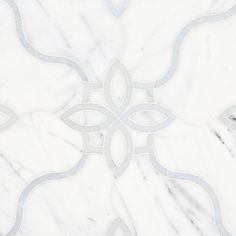 a white marble tile with grey and silver designs